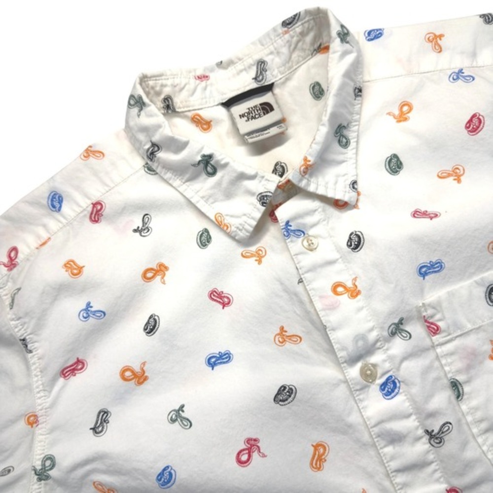 The North Face Mens XXL Baytrail Shirt Snake Print Cotton Camp Button Down